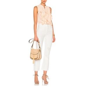 MOTHER | Women’s Hustler Ankle Fray Crop | Color: Tea and Biscuits | Size: 28